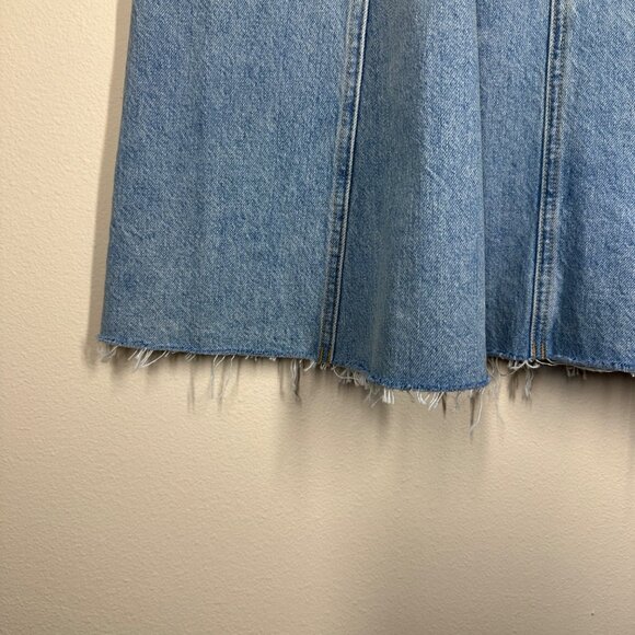 MOTHER Superior The Full Swing Fray Denim Skirt Womens Sz 27 I'm With The Band - Picture 8 of 14